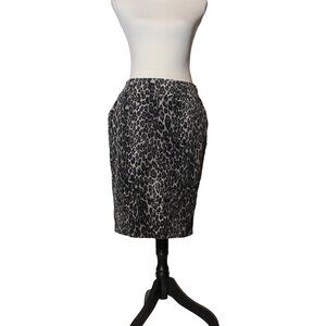 Worth Brand Snow Leopard Pencil Skirt Size 4 Pinup Rockabilly Amy Winehouse